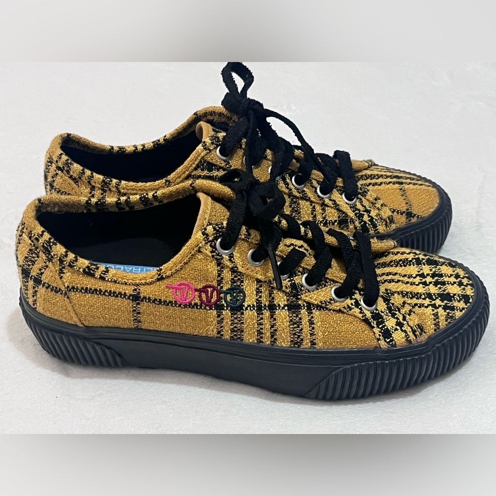 Vans UltraCush Alex Knost/Lee-Ann Curren Yellow Black Plaid Low-Top Sneakers